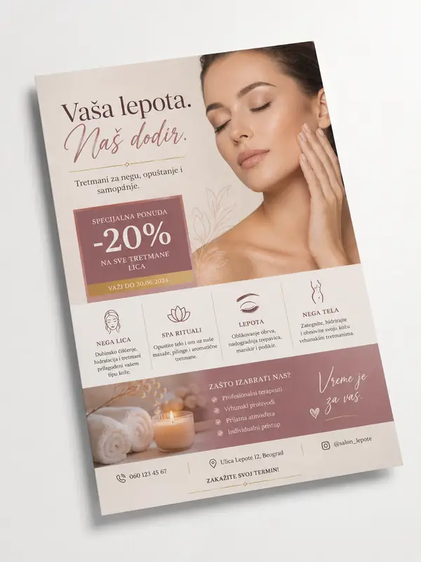 Primer flajera za salon lepote